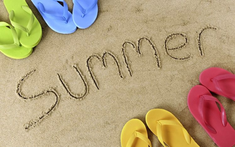 summer, Sand, Beaches, Fun, Joy, Happy, Holiday, Family, Sea, Sandal, Colors, Slipper HD Wallpaper Desktop Background
