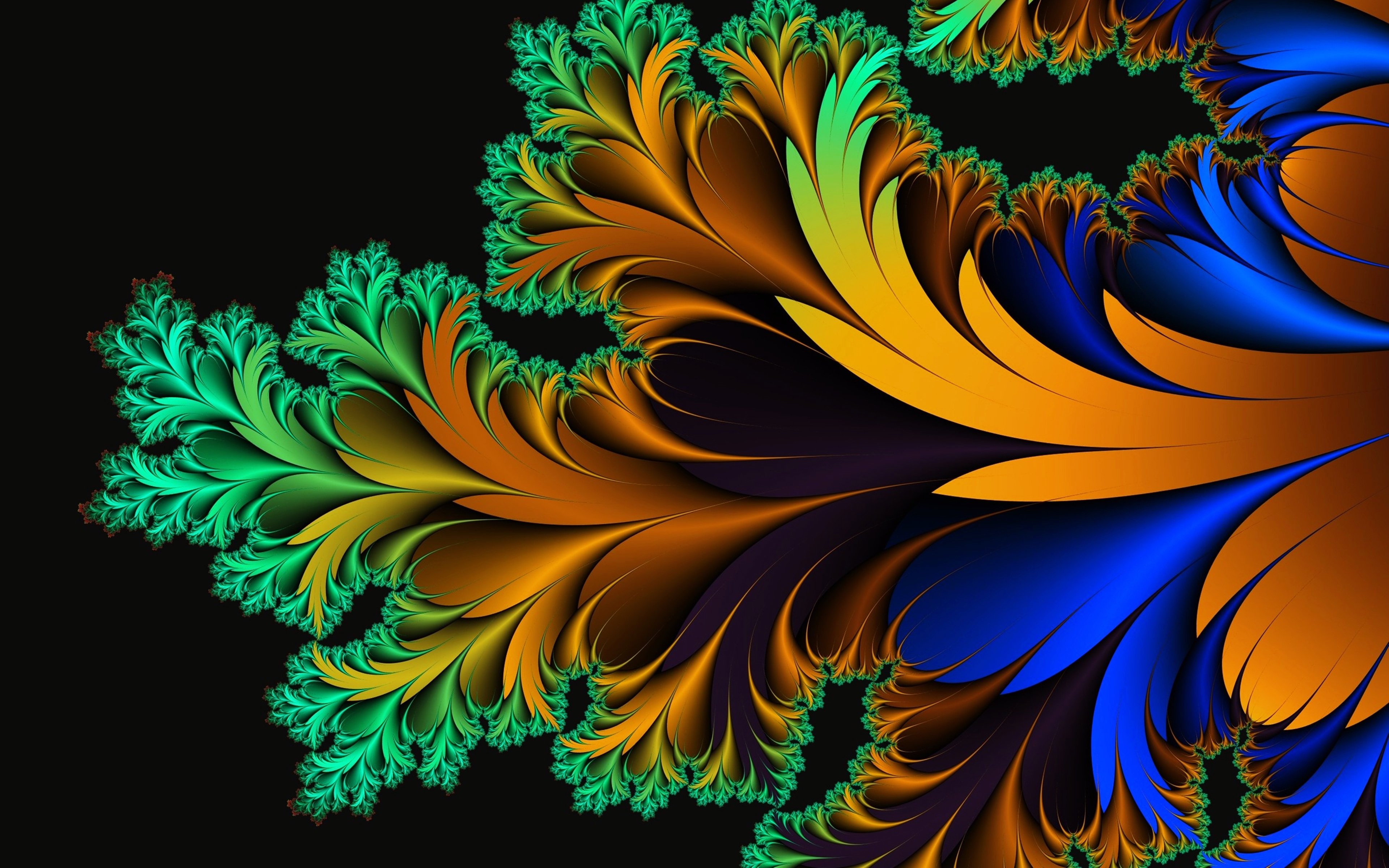 Abstract Art Background Colorful Colors Flowers Glowing 