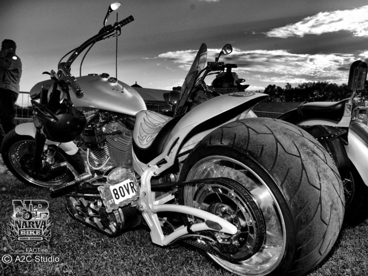 monochrome, Motorbikes HD Wallpaper Desktop Background