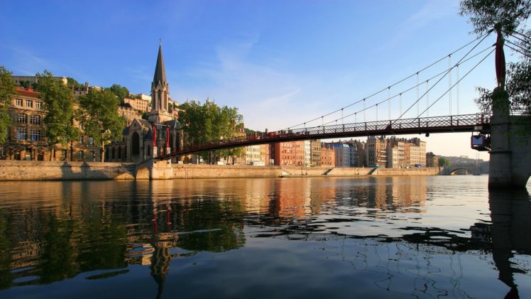 landscapes, Cityscapes, Bridges, Lyon, Rivers, Saa HD Wallpaper Desktop Background