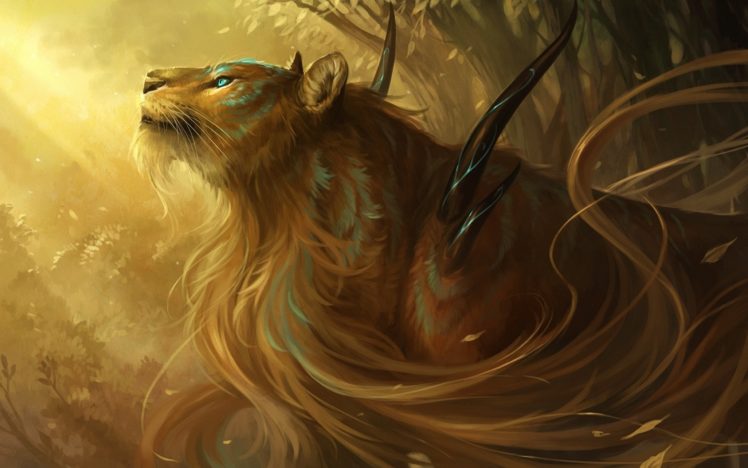 fantasy, Lion, Predator, Art, Artwork HD Wallpaper Desktop Background
