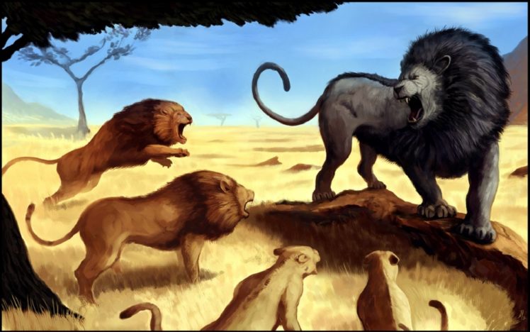 fantasy, Lion, Predator, Art, Artwork HD Wallpaper Desktop Background