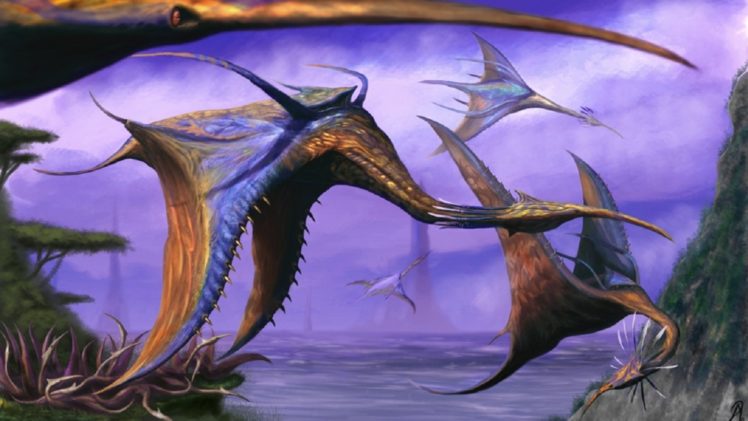 fantasy, Bird, Art, Artistic, Creature, Dinosaur HD Wallpaper Desktop Background