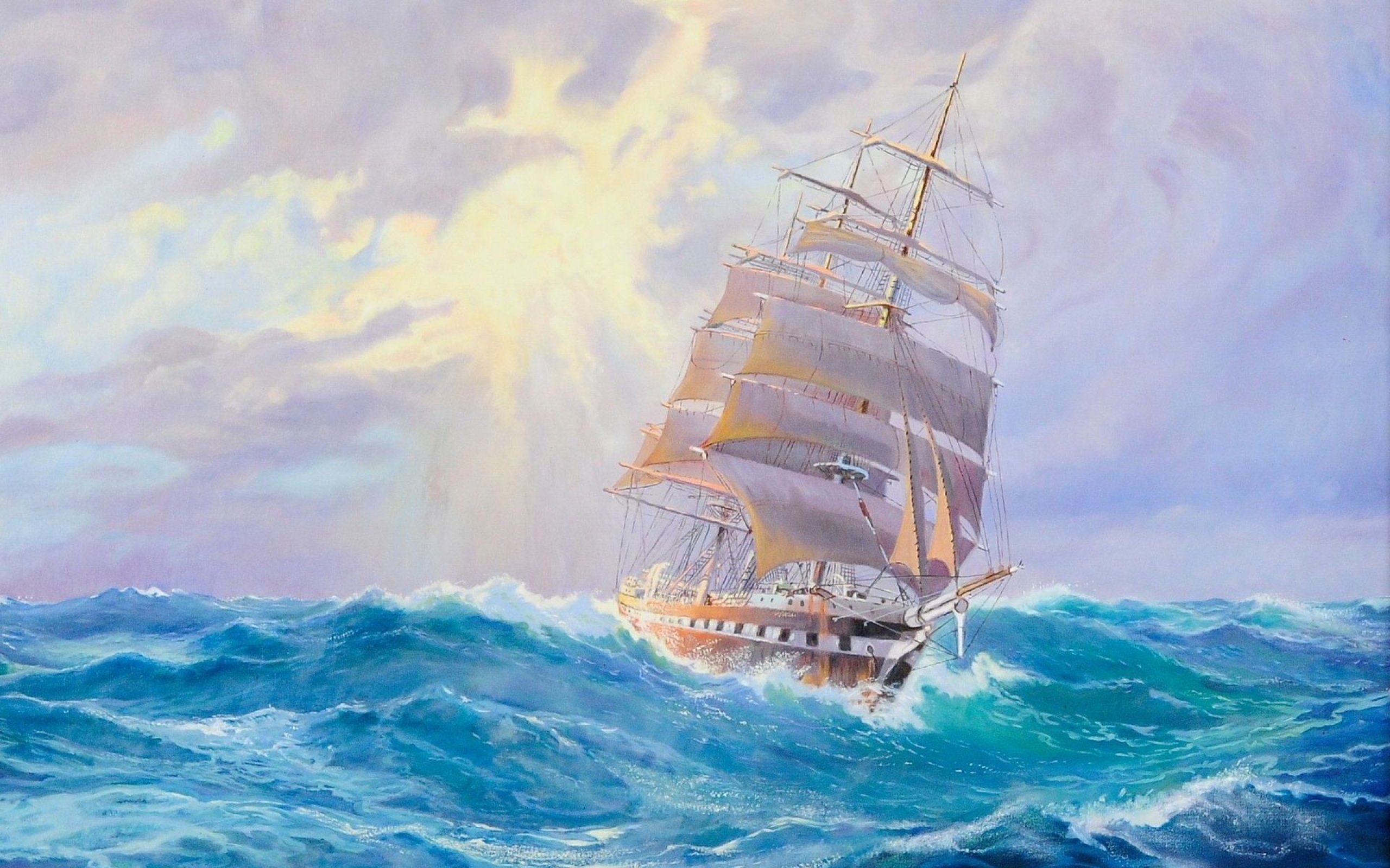 fantasy, Ship, Boat, Art, Artwork, Ocean, Sea Wallpaper