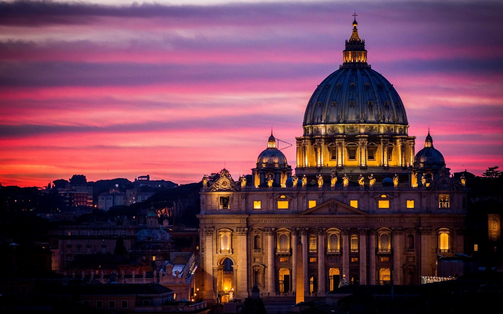 rome, Vatican, City, St, , Peterand039s, Cathedral, Architecture, City, Night, Sky Wallpaper