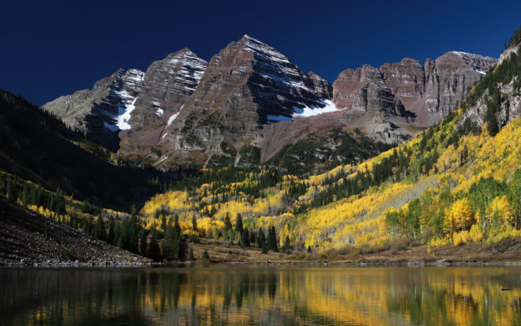 mountain, Lake, Trees, Landscape, Nature, Rocks, Colorado, Usa, Autumn HD Wallpaper Desktop Background