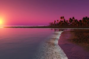 sunset, Water, Beach, Ocean, Reflection