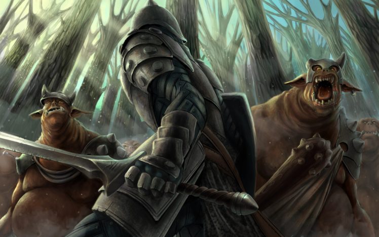 art, M kara, A, Forest, Warrior, Armor, Monsters, Sword HD Wallpaper Desktop Background