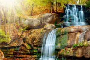 autumn, Rocks, Waterfall