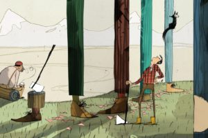 legs, Trees, Loggers, Lumberjacks, Drawing, Shoes, Protein, Axes, Mountains