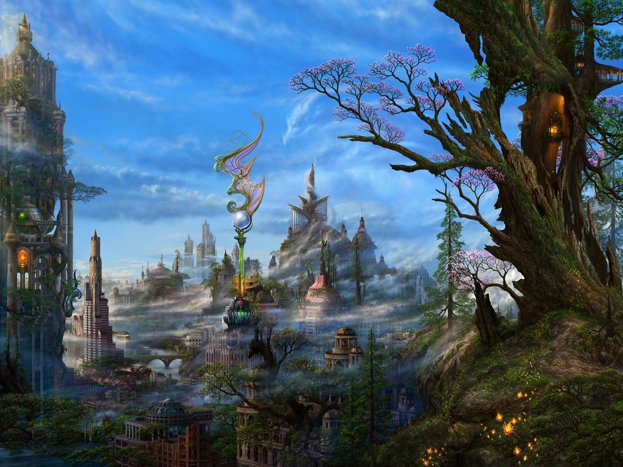 anime, Original, City, Cities, Art, Artwork, Fantasy, Detail Wallpaper