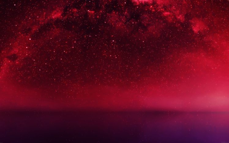 cosmos red night live lake space starry HD Wallpaper Desktop Background