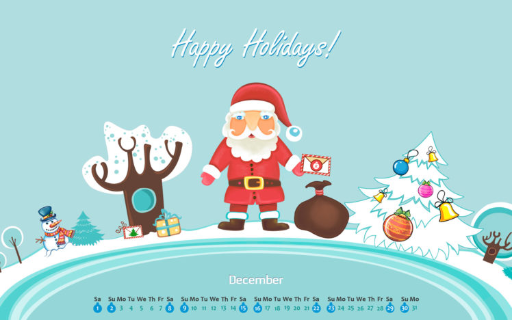 calendar, New, Year, Happy, Holidays, December, Christmas HD Wallpaper Desktop Background