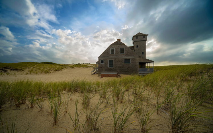 house, Field, Sand, Landscape HD Wallpaper Desktop Background