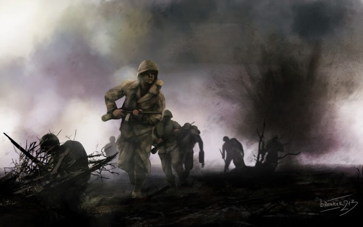 soldiers, War, Art, Military, Battle HD Wallpaper Desktop Background