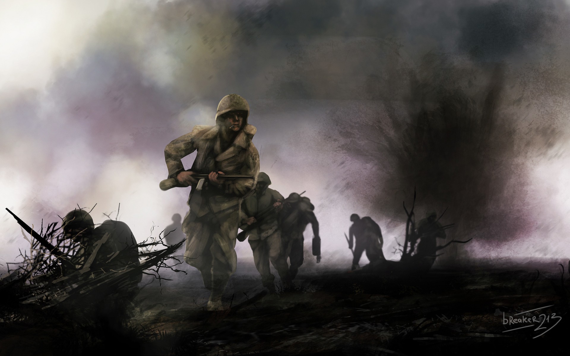 soldiers, War, Art, Military, Battle Wallpapers HD / Desktop and Mobile  Backgrounds