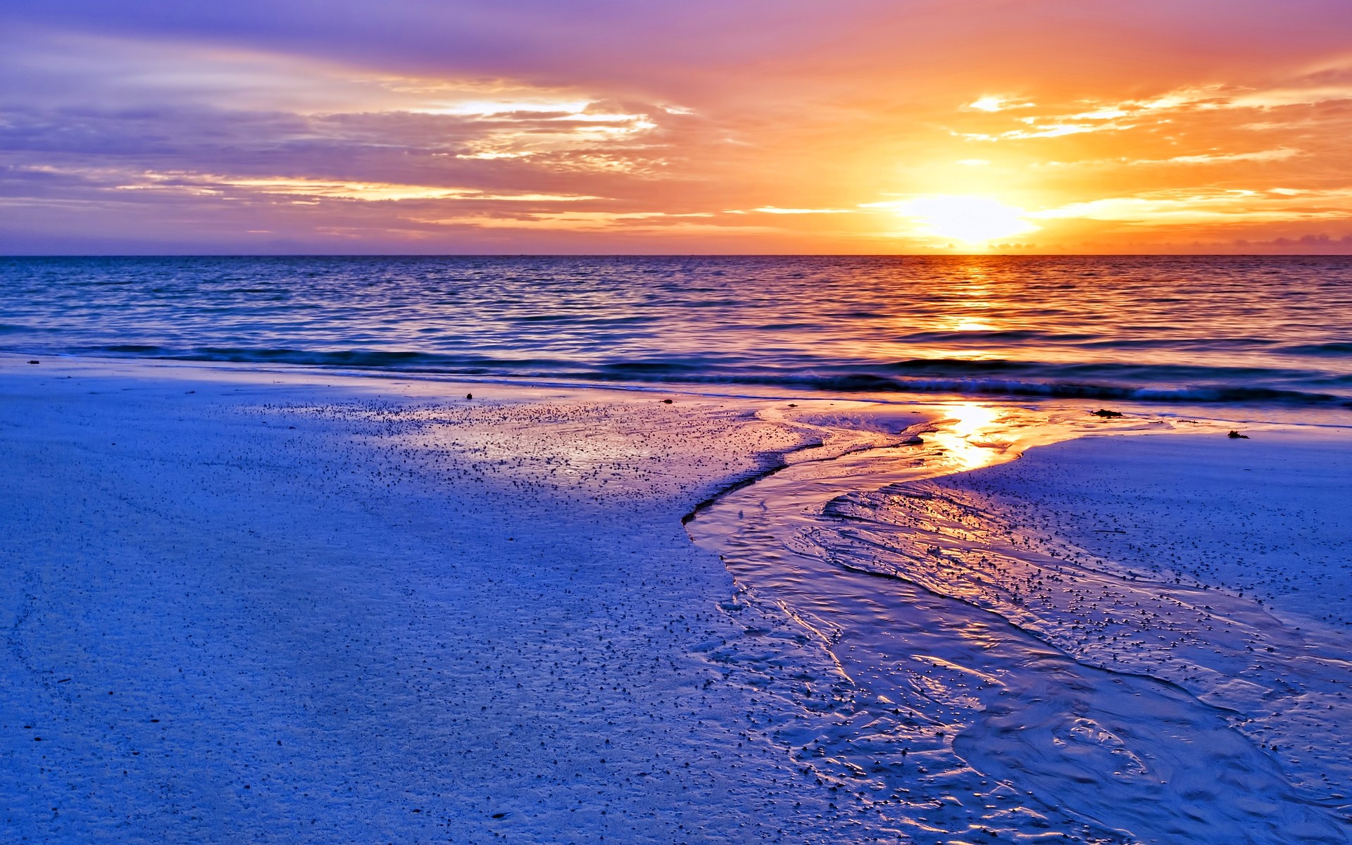 sunset, Beach, Ocean Wallpaper