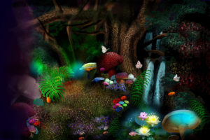 3d, Nature, Phantasmagoria, Butterfly, Leaves, Forest, Magic, Flowers