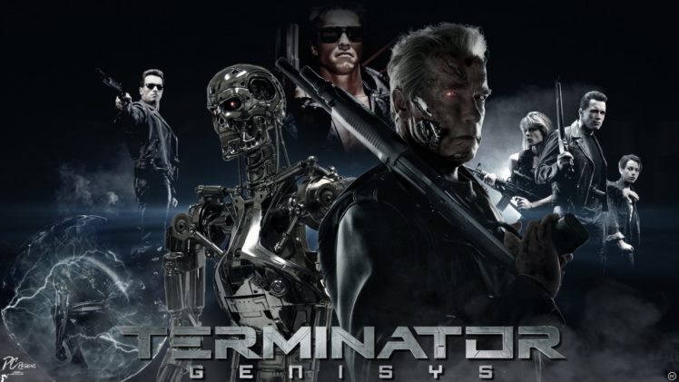 terminator, Genisys, Sci fi, Futuristic, Action, Fighting, Warrior, Robot, Cyborg, 1genisys, Poster HD Wallpaper Desktop Background