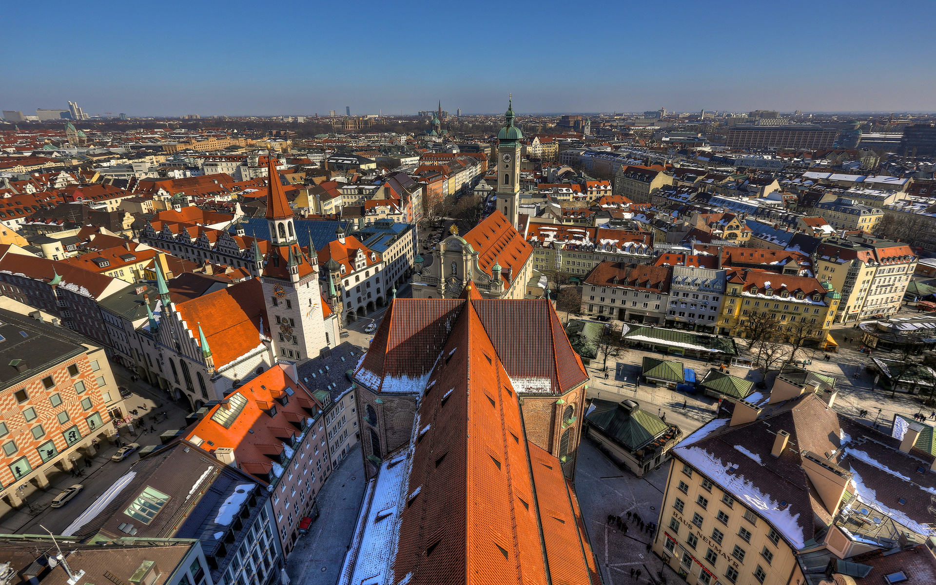munich, Germany, Building, Roof, Panorama Wallpaper
