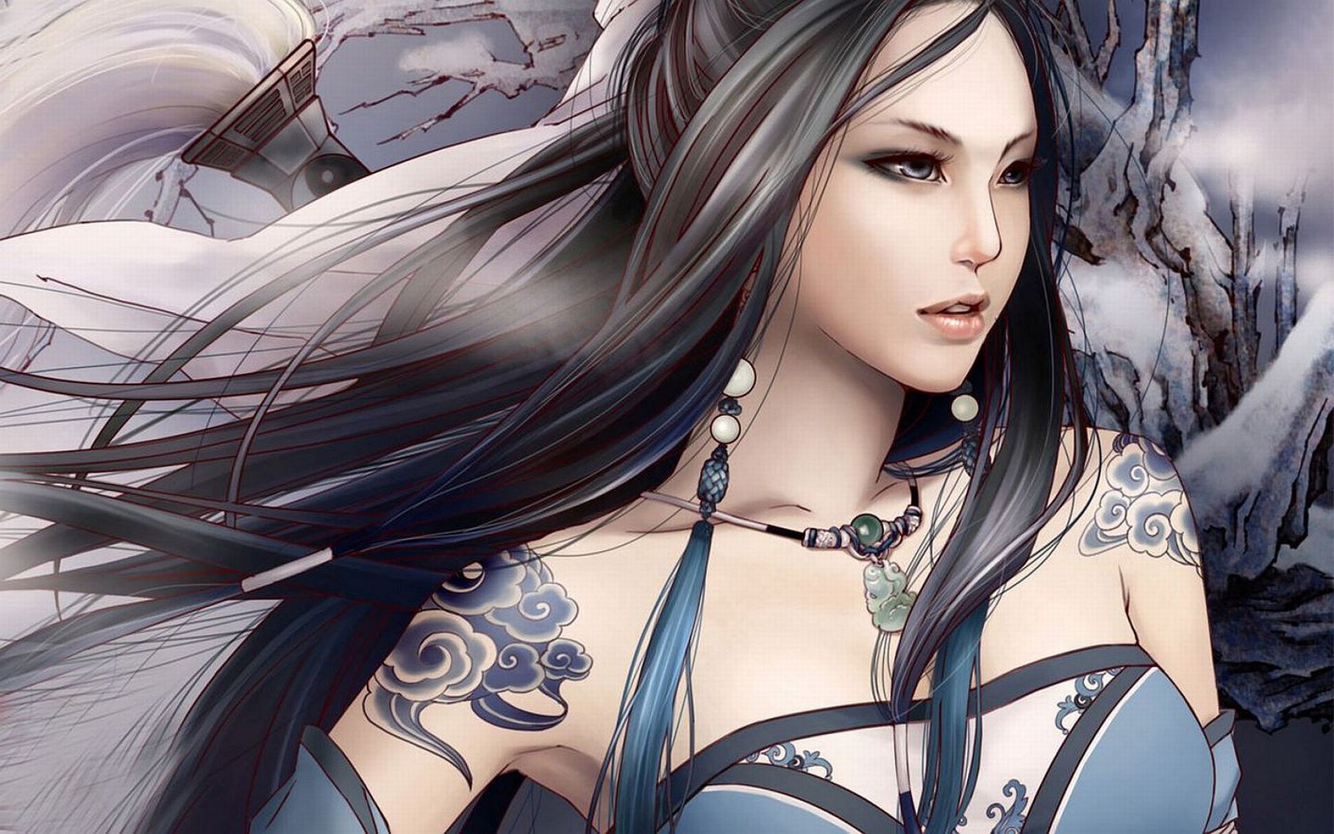 fantasy, Original, Art, Artistic, Artwork, Tattoo, Girls, Girl Wallpaper