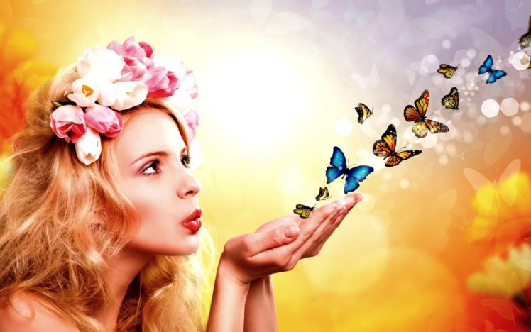 kiss,  , Flying, Butterfly HD Wallpaper Desktop Background