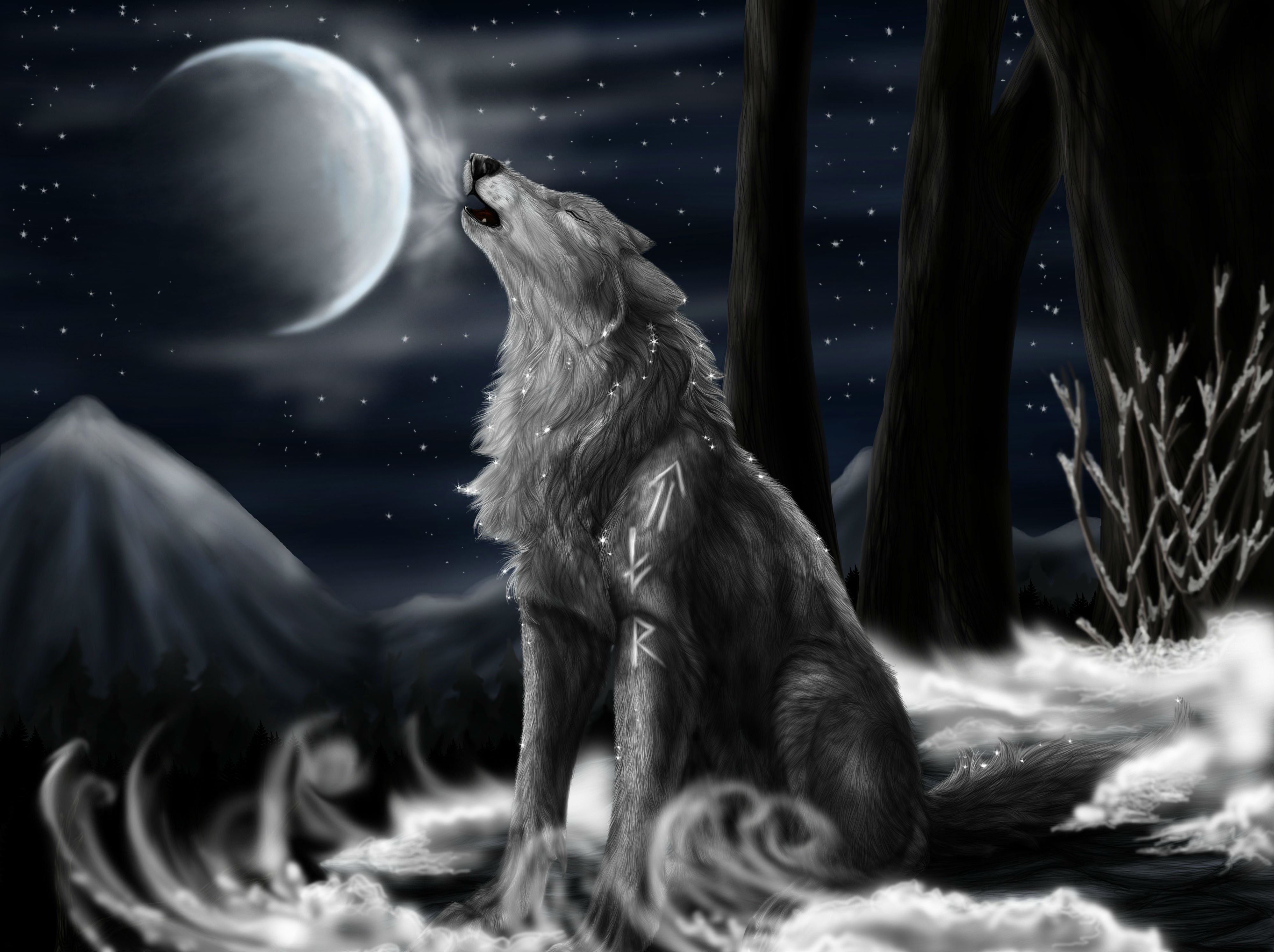 fantasy, Original, Art, Artistic, Artwork, Wolf, Wolves Wallpaper
