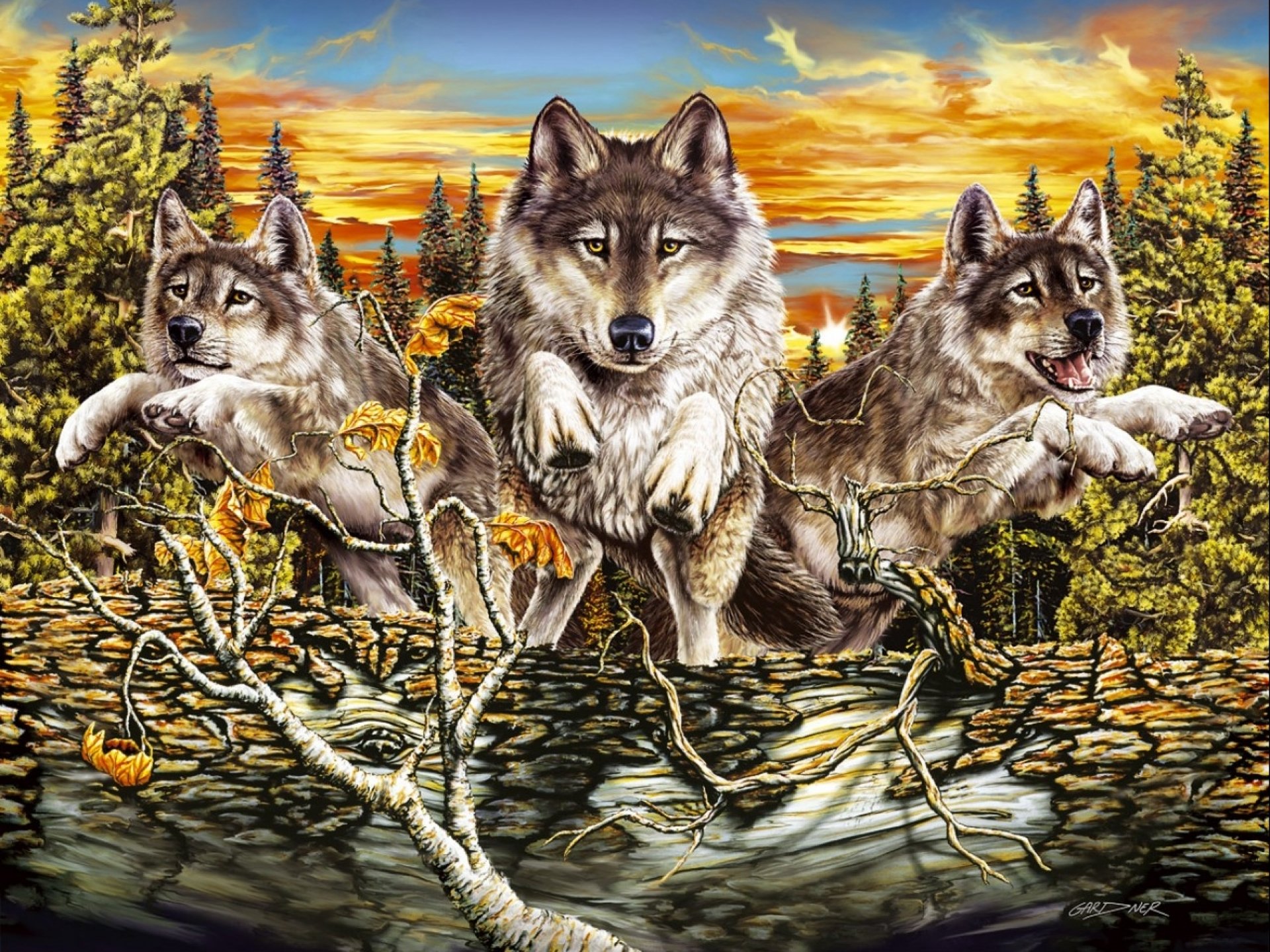 fantasy, Original, Art, Artistic, Artwork, Wolf, Wolves Wallpaper
