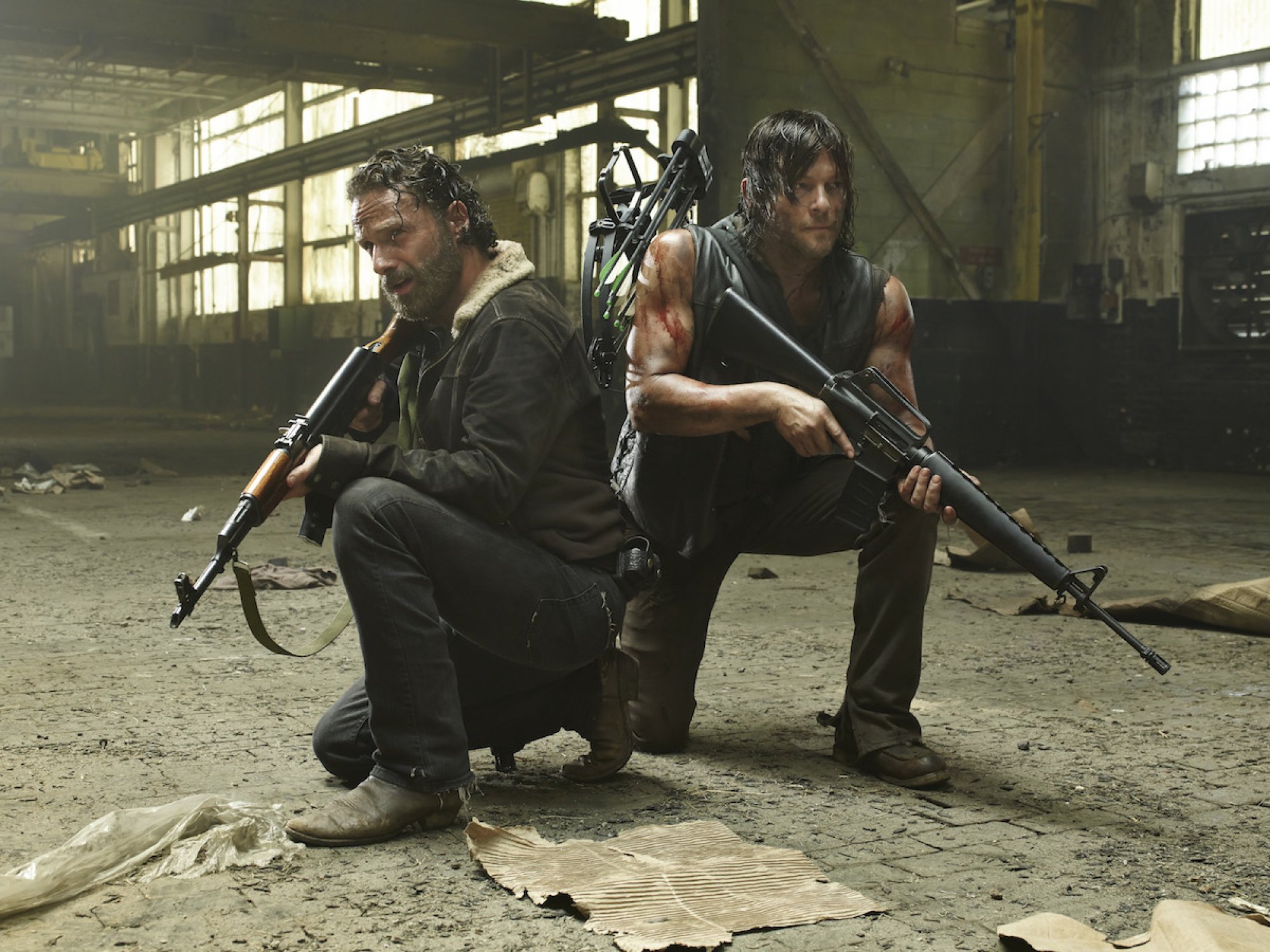 the, Walking, Dead, Rick, And, Daryl Wallpaper