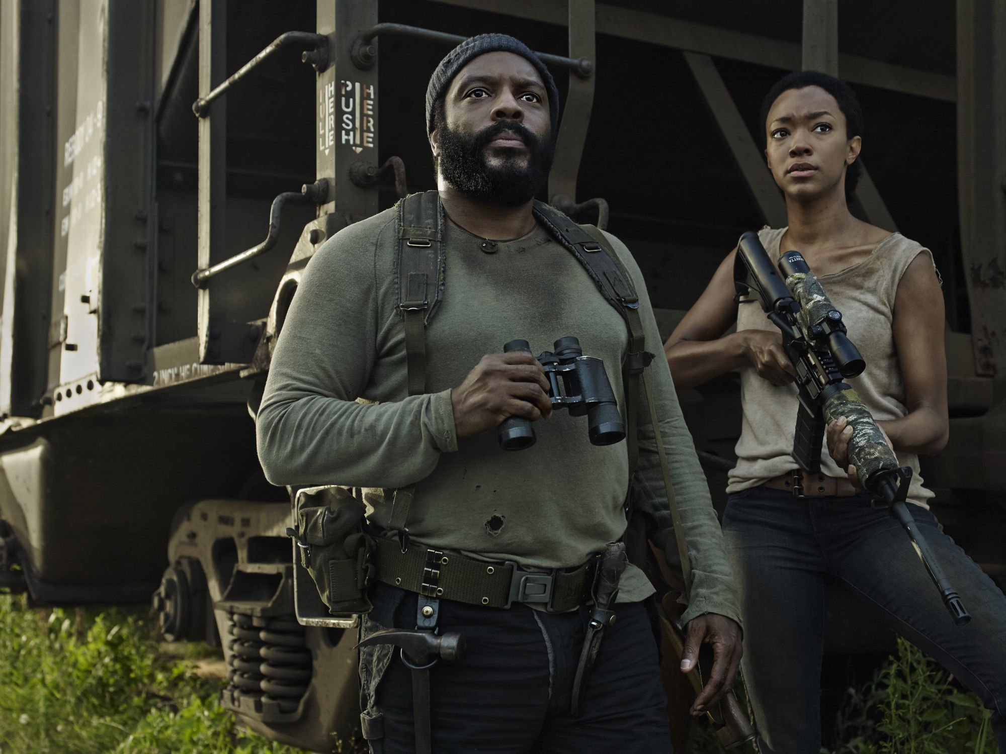the, Walking, Dead, Tyreese, And, Sasha Wallpaper