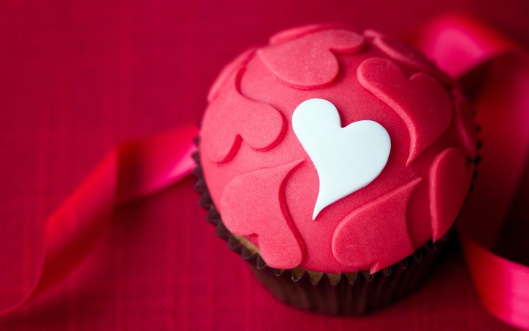 cupcake, Cake, Heart, Icing, Pastry, Dessert HD Wallpaper Desktop Background