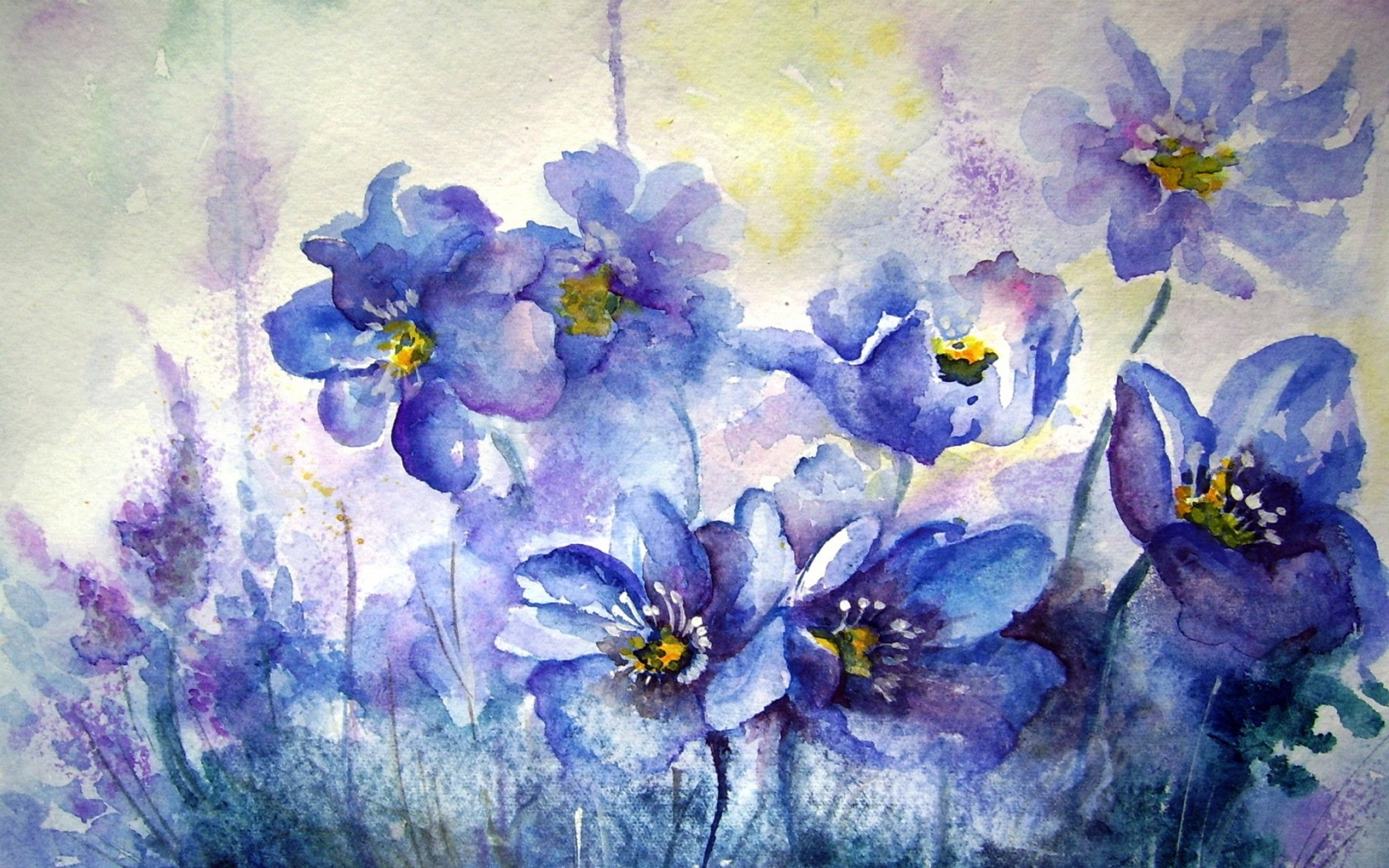 flower, Painting, Watercolor Wallpaper