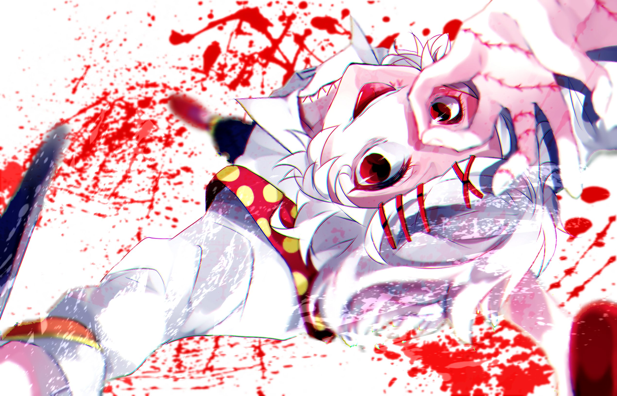 tokyo, Kushu, Suzuya, Juuzou, Upside, Down, Standing, On, One, Leg, Splatter Wallpaper