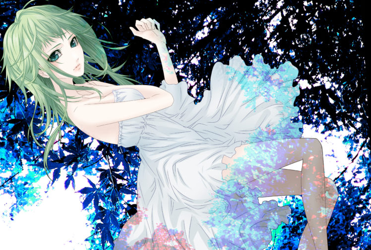 dress, Gumi, Naoto, Summer, Dress, Tree, Vocaloid HD Wallpaper Desktop Background