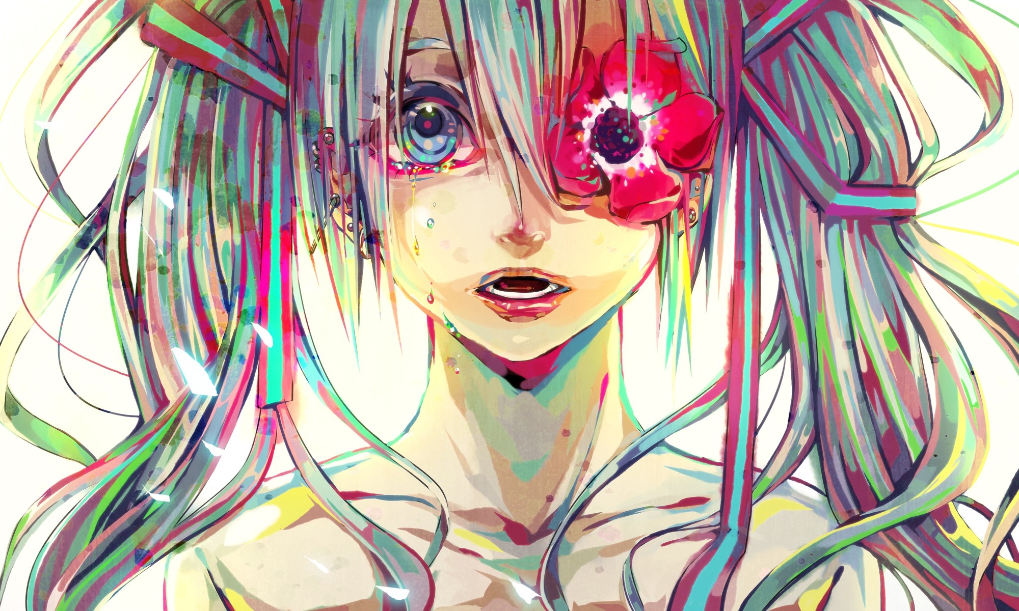 anime, Miku, Vocaloid, Drawing Wallpaper