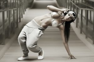 girl, Sport, Hiphop, Fitness, Headphones, Dancing, Bridge, Background