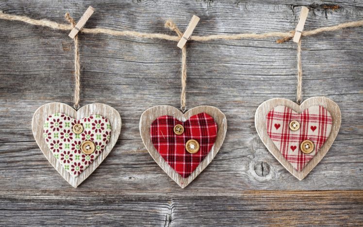 heart, Hearts, Wood, Fabric, Buttons, Clothespins, Rope, Love, Romance, Bokeh, Valentineand039s, Day HD Wallpaper Desktop Background