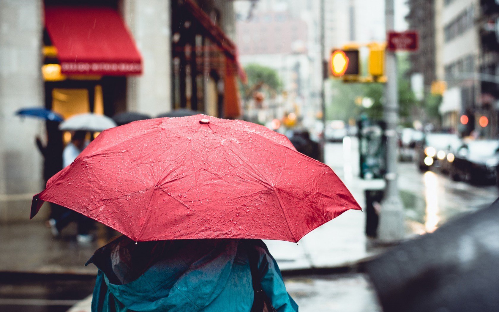 umbrella, People, Rain, Sadness, City, Street, Mood Wallpaper
