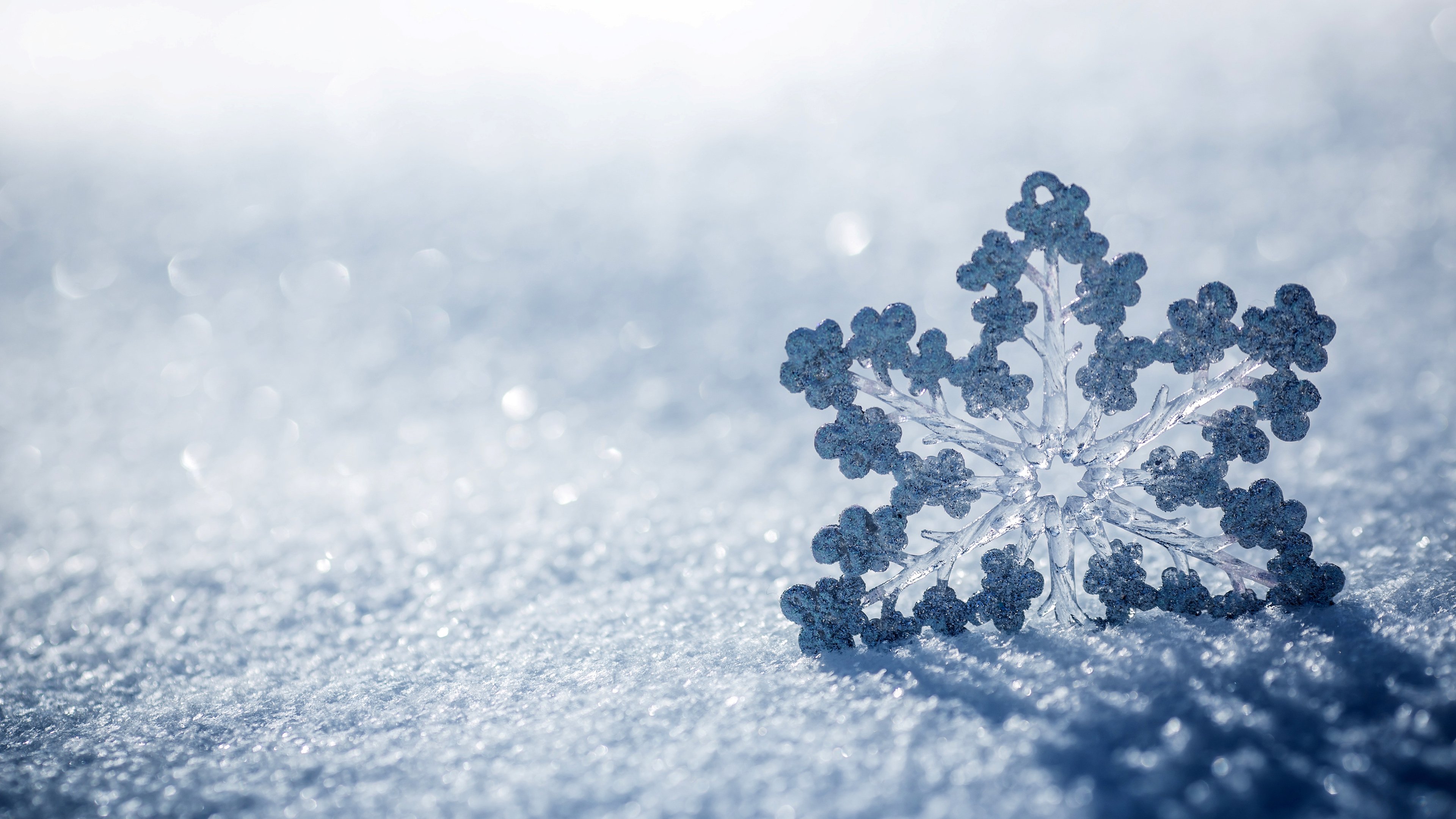 nature, Snow, Winter, Snowflake, Christmas, Bokeh Wallpaper
