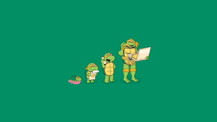teenage, Mutant, Ninja, Turtles, Michelangelo, Pizza, Green, Turtle, Humor, Cartoons, Comics HD Wallpaper Desktop Background