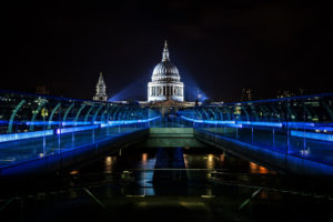millenium, Bridge, Bridge, England, Thames, Night