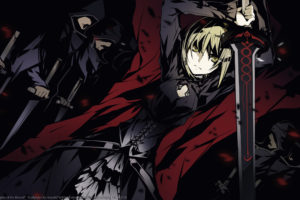 fate, Stay, Night, Saber, Sword, Weapon, Yellow, Eyes