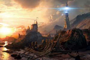 shadow, Realms, Fantasy, Mmo, Rpg, Sci fi, Magic, 1srealms, Action, Fighting, Dark, Artwork, Castle, City, Cities