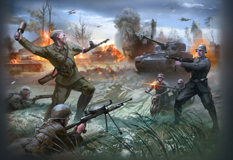 war, The, Soviet, Union, Soldiers, Tanks, German, Russian, Aircraft, Military, Battle HD Wallpaper Desktop Background
