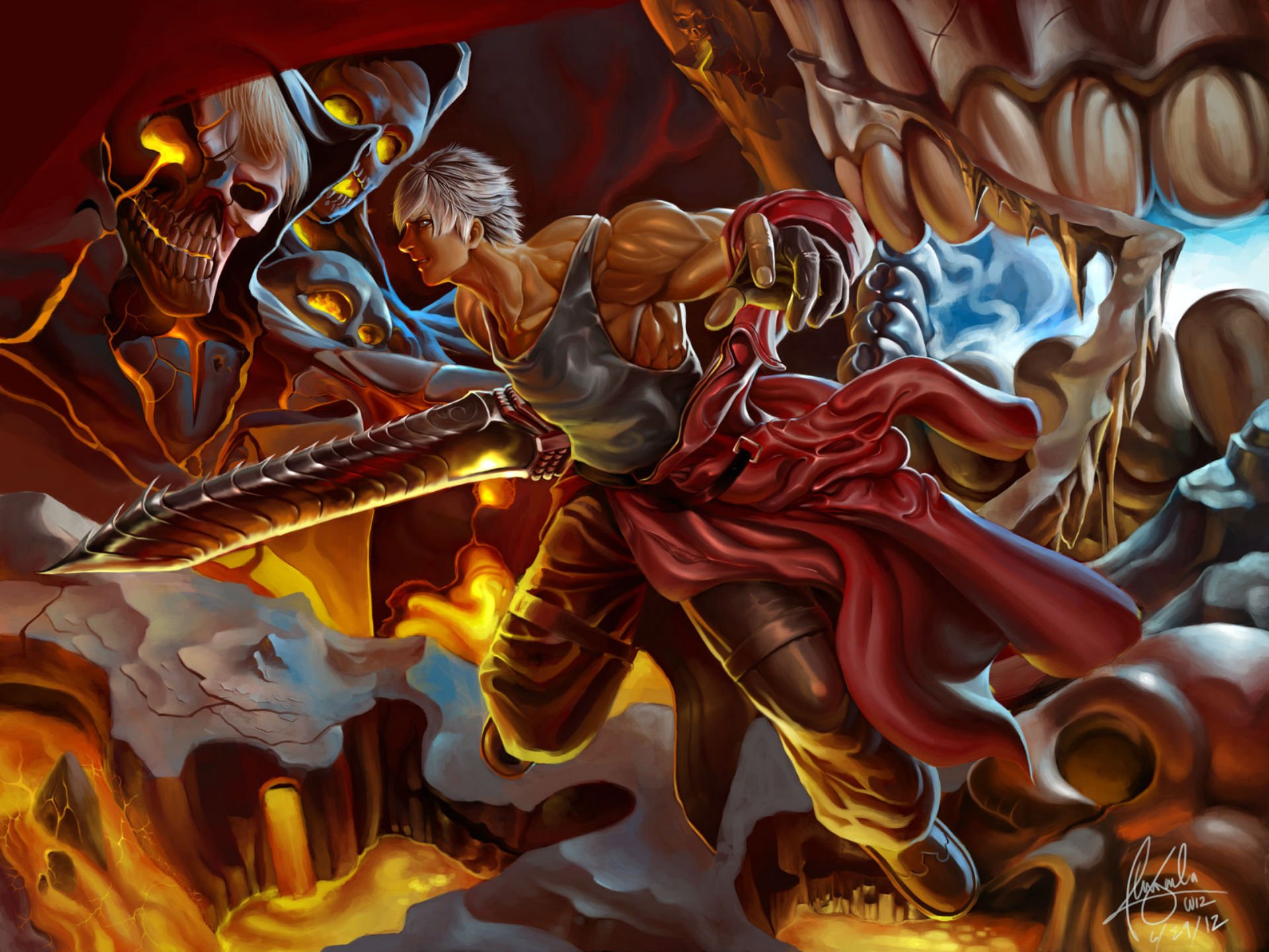 devil, May, Cry, Dmc, Fantasy, Action, Adventure, Fighting, Warrior, Martial, Arts Wallpaper