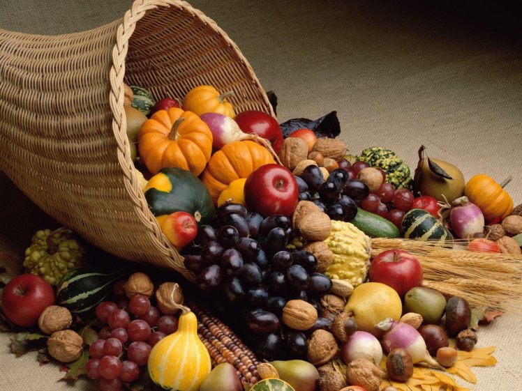 vegetables, Autumn,  season , Fruits, Food, Thanksgiving, Cornucopia HD Wallpaper Desktop Background