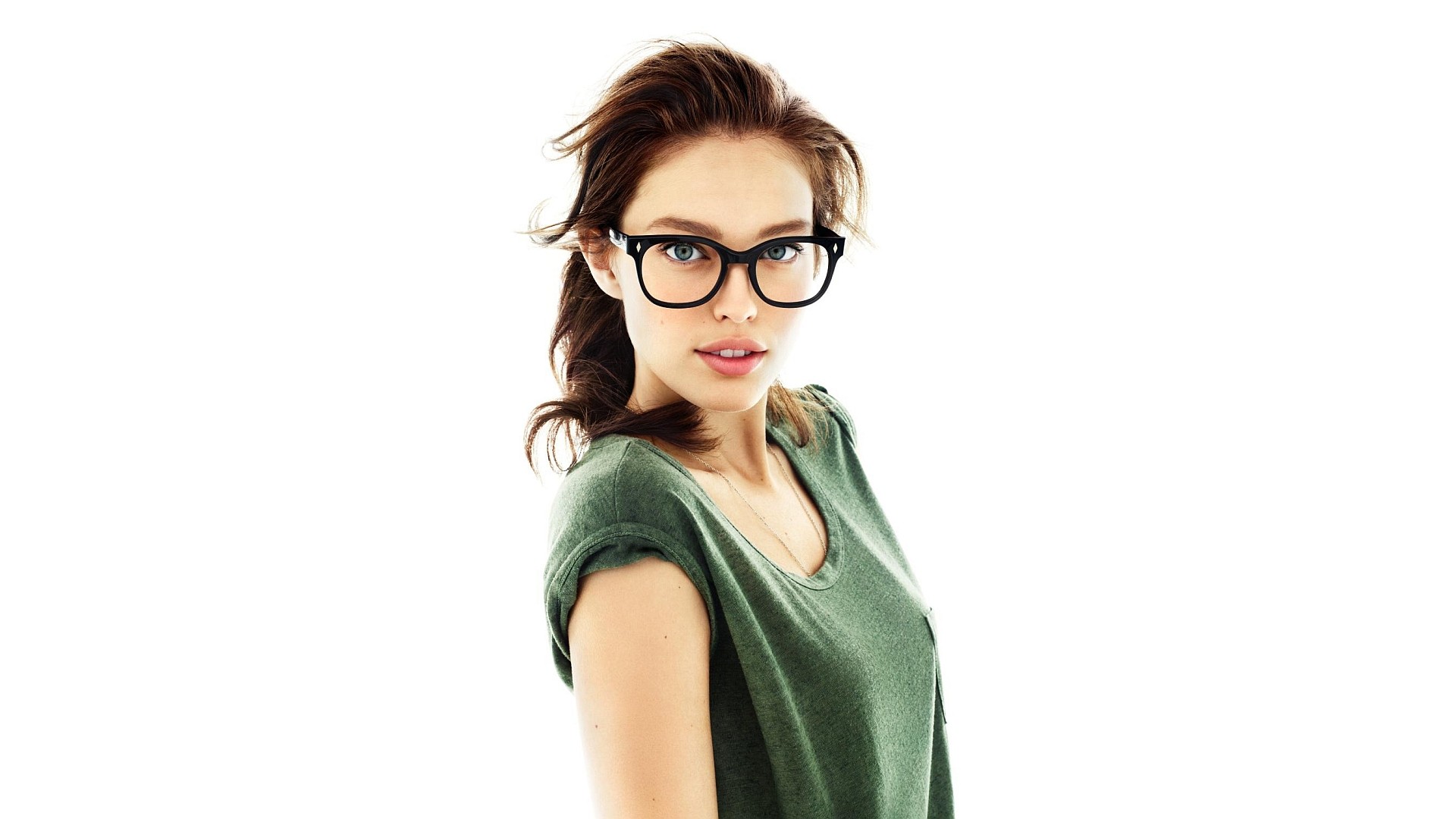 brunettes, Women, Models, Schoolgirls, Glasses, Emily, Didonato, White, Background, Girls, With, Glasses Wallpaper