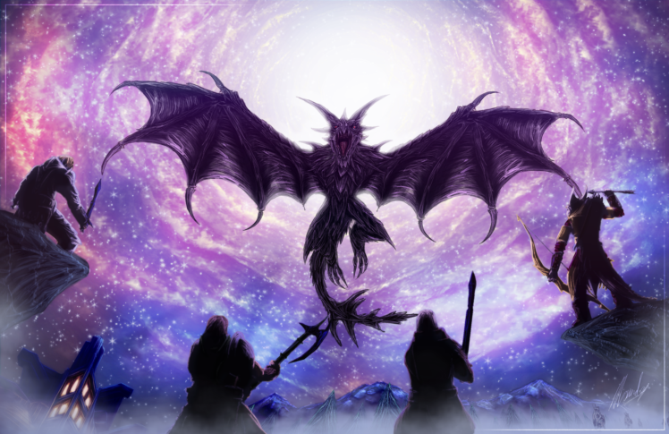 dragon, Purple, Drawing, Warrior HD Wallpaper Desktop Background