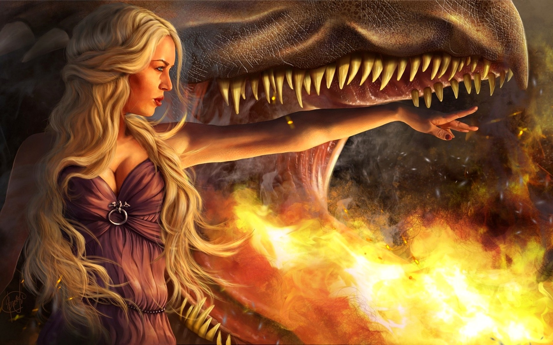 game, Of, Thrones, Song, Of, Ice, And, Fire, Dragon, Drawing, Daenerys, Targaryen, Blonde, Fire Wallpaper