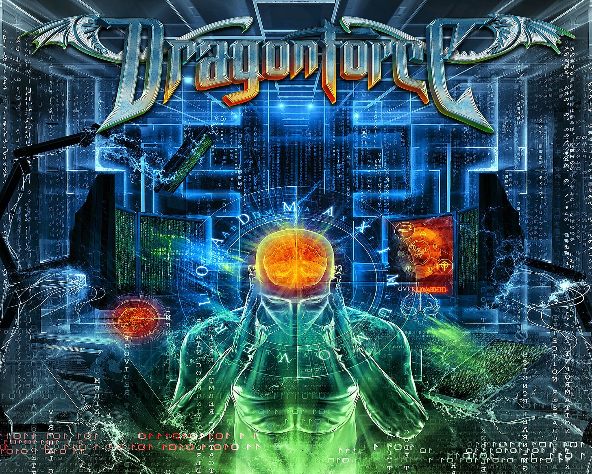dragonforce, Speed, Power, Metal, Heavy, Progressive, Poster, Sci fi, Brain, Psychedelic, Artwork Wallpaper